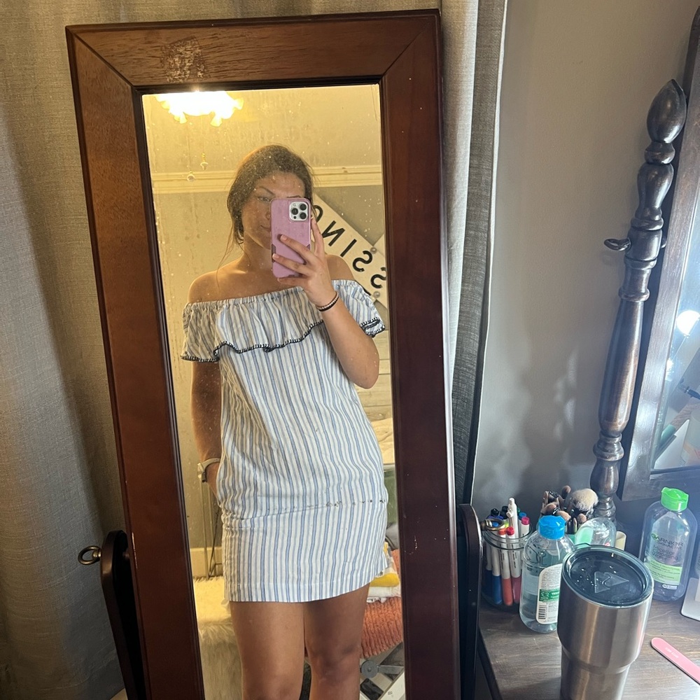 Tommy Bahama Blue and White Striped Dress